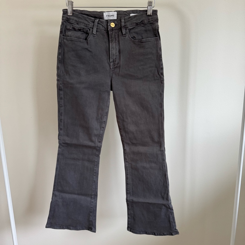 Frame Denim Black Wide-Leg Flare Jeans